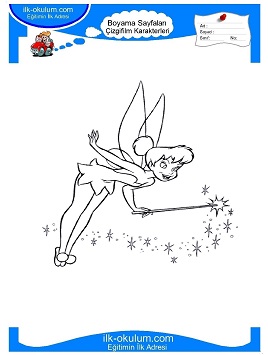 Çocuklar İçin Tinkerbell Boyama Sayfaları 